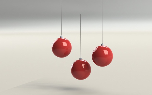 bolas de navidad rojas con Solidworks