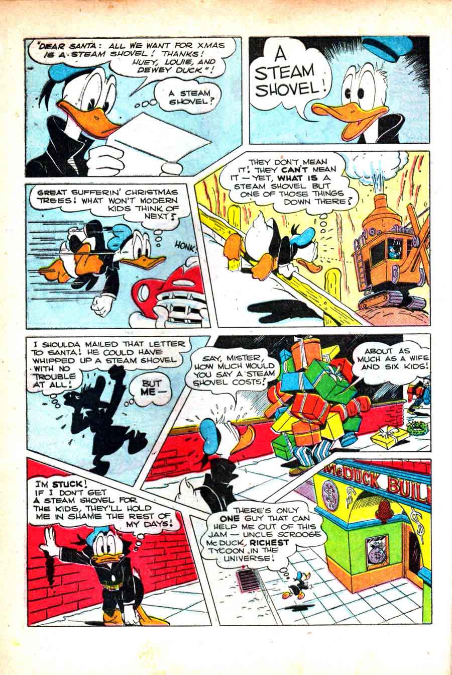 Christmas Parade v1 #1 dell donald duck comic book page art by Carl Barks