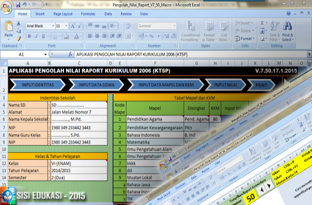 Aplikasi Pengolah Nilai Raport KTSP SD dengan Microsoft