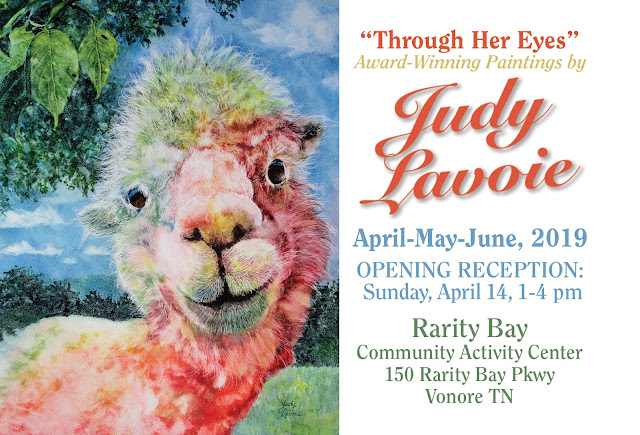 promo card for Rarity Bay solo show of Judy Lavoie's art