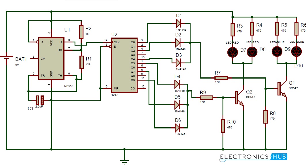 KingAnupamDutta: Police Lights using 555 Timer IC dc cdi wiring diagram timing trigger 