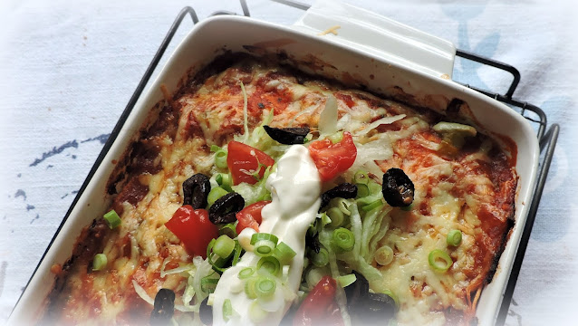 Cheesy Chicken Enchilada Casserole