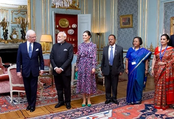 King Carl Gustaf and Crown Princess Victoria received Prime Minister Narendra Modi of India at Royal Palace. Prime Ministers at India-Nordic summit