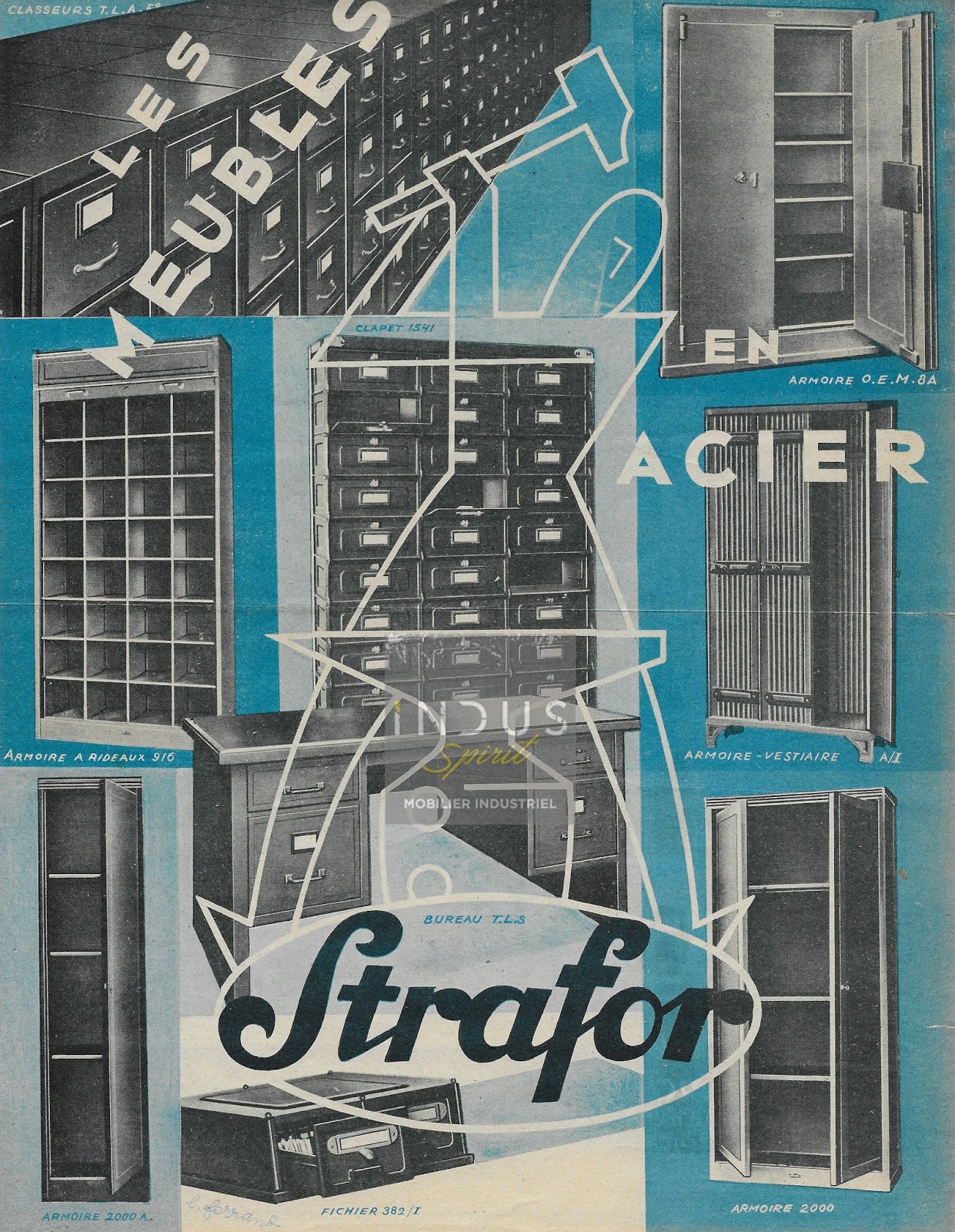PUBLICITE FORGES DE STRASBOURG MATERIEL DE BUREAU DESIGN ART DECO AD 1929