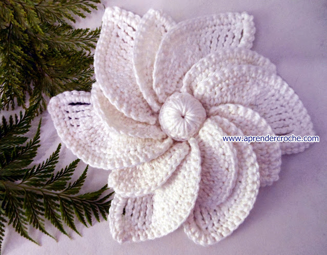 Como fazer flores em crochê - Flores em crochê em shalom - Aprender Croche com Edinir Croche