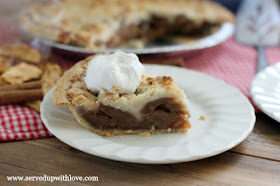 Butter Crumble Apple Schnitz Pie recipe from Served Up With Love