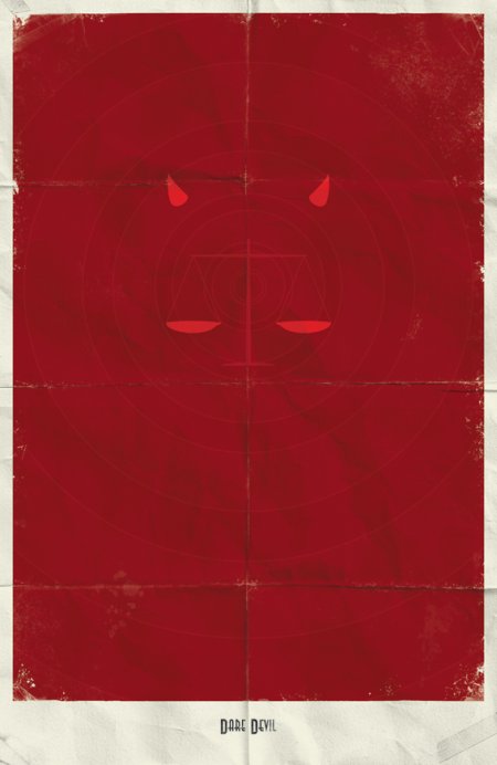 marko manev ilustração poster minimalista super heróis marvel Demolidor