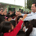 Mauricio Vila entrega el techado de la cancha de usos múltiples en la escuela primaria Ignacio Ramírez López