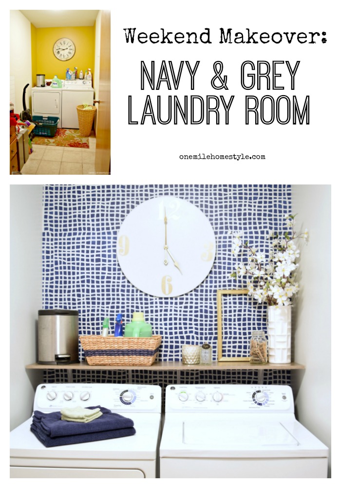 Navy and Grey Laundry Room Reveal!