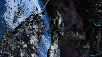 Spaceship debris war battle destruction Defiance pilot screencaps pictures