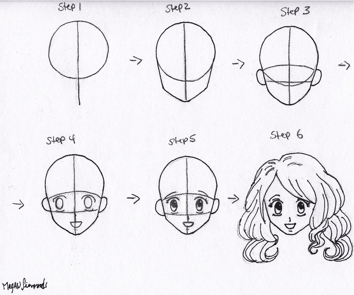 Draw Anime Face Step By Step Manga