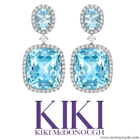 Kate Middleton jewelry Kiki McDonough Blue Topaz and Diamond Drop Earrings