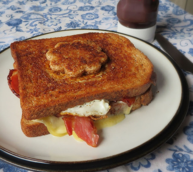 Grilled Egg in a Hat Breakfast Sandwich