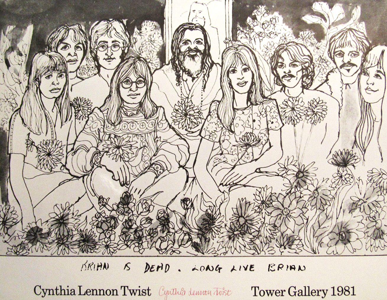 Drawing done by Cynthia of the gang in 1967.