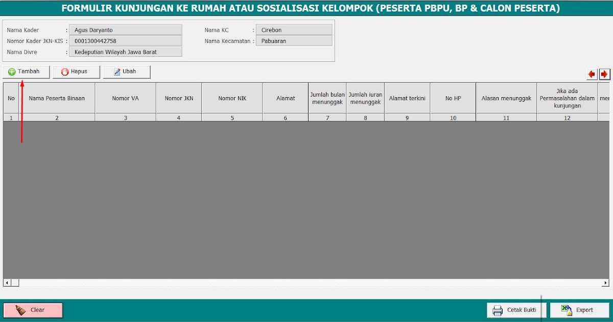 Cara Entri Data Kunjungan Pada Aplikasi