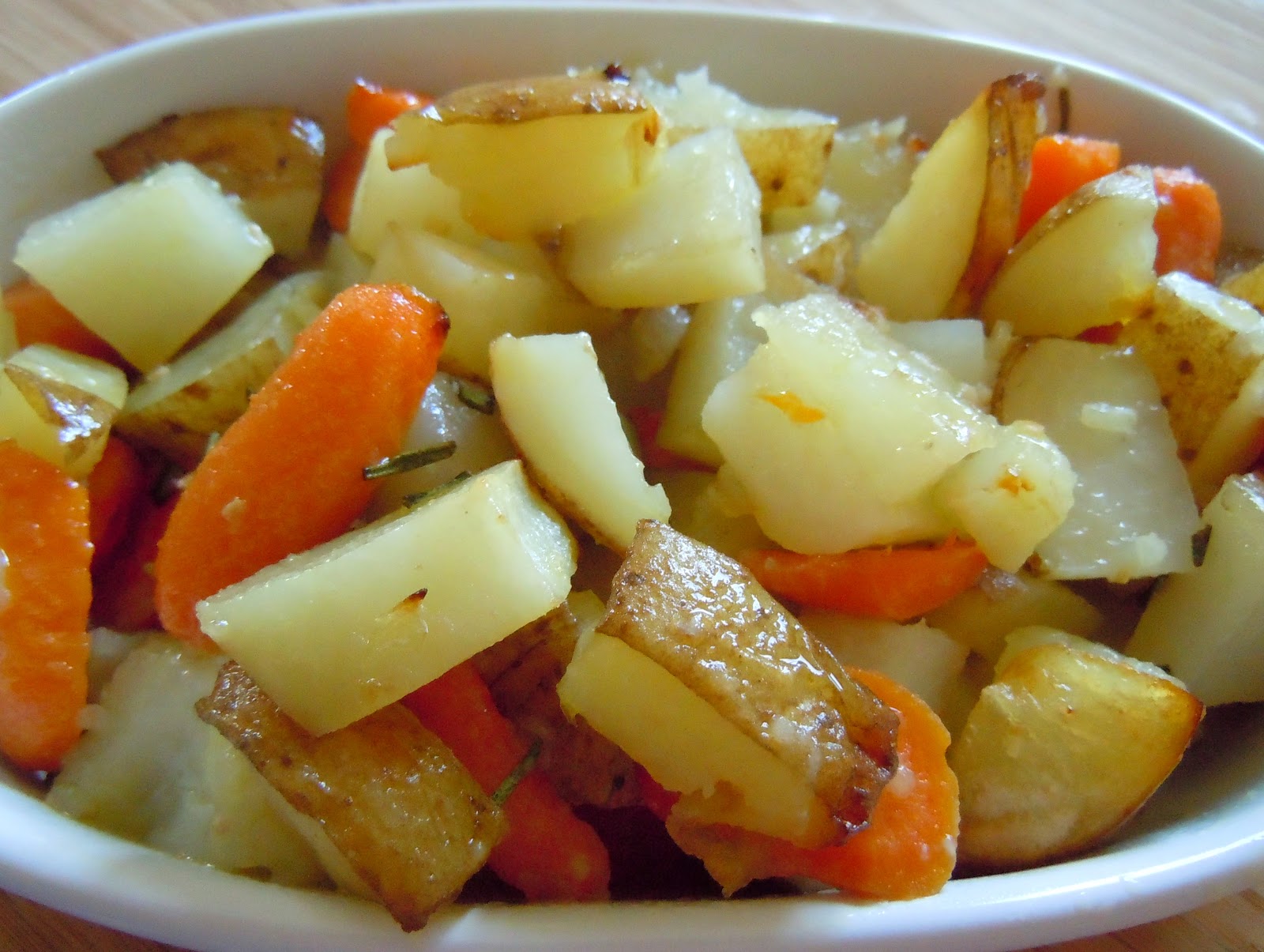 Break [from] Bread Roasted Potatoes and Carrots with Rosemary