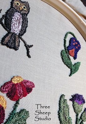 Punch Needle Embroidery by Rose Clay at ThreeSheepStudio.com Punch Needle Embroidery by Rose Clay at ThreeSheepStudio.com