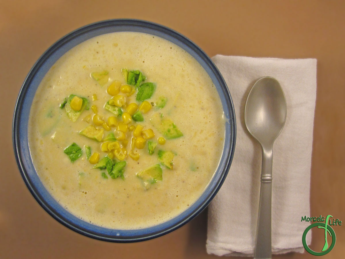 Morsels of Life - Mexican Corn Soup - This Mexican Corn Soup's perfect for a cold day - creamy corn and spiciness topped with avocado to bring comfort and warmth.