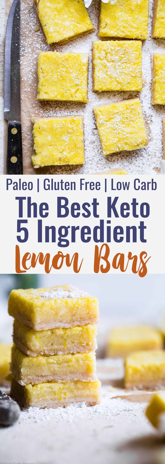 Keto Lemon Bars - These easy, gluten free lemon bars are only 5 ingredients and SO delicious! You will never believe they are only 100 calories, low carb and sugar free! | #Foodfaithfitness | #Glutenfree #Lowcarb #keto #sugarfree #healthy Keto Lemon Bars - These easy, gluten free lemon bars are only 5 ingredients and SO delicious! You will never believe they are only 100 calories, low carb and sugar free! | #Foodfaithfitness | #Glutenfree #Lowcarb #keto #sugarfree #healthy