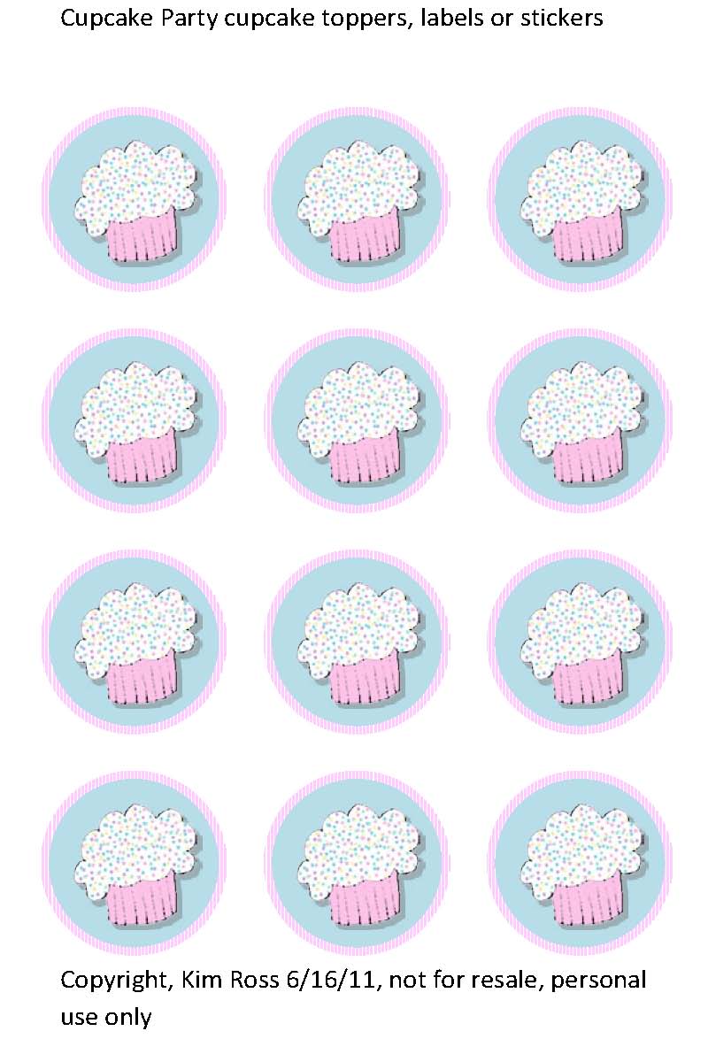 Tea Time, Parties & Cupcakes (FREE) Cupcake Party cupcake toppers