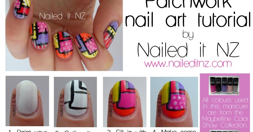 Patchwork nail art tutorial!