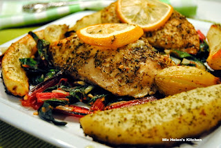 Citrus Herb Chicken with Swiss Chard from Miz Helen's Country Cottage
