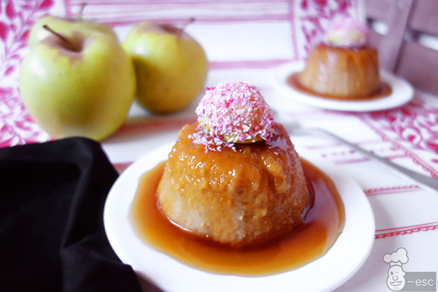 Flan de manzana caramelizada | Receta fácil sin leche
