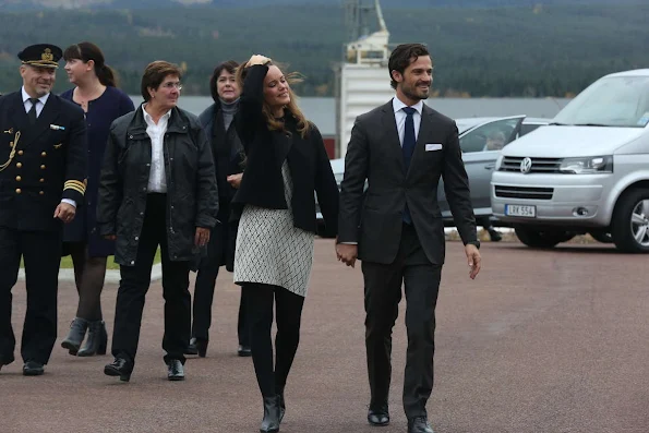 Princess Sofia of Sweden and Prince Carl Philip of Sweden visits cellulose company I-Cell in Alvdalen during the second day of a trip to Dalarna