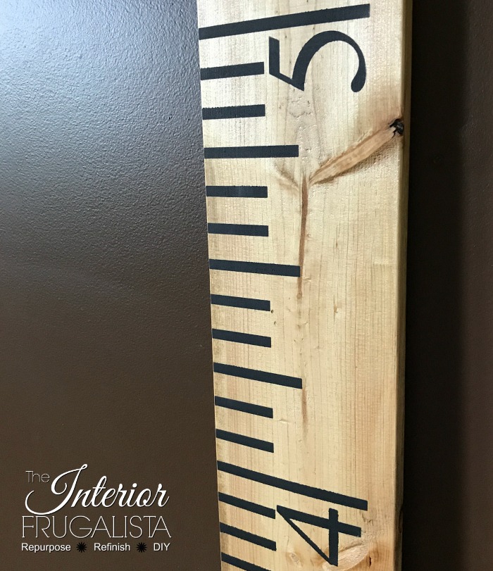 Stencil the unit measurements on an oversized ruler growth chart.