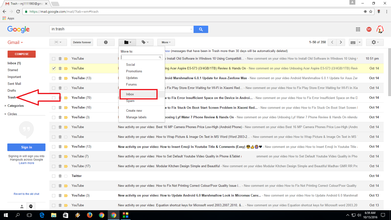 Learn New Things Enable Trash And Recover Or Restore Deleted Email In Gmail