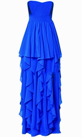 vestido largo para invitada de boda de Poete en azul
