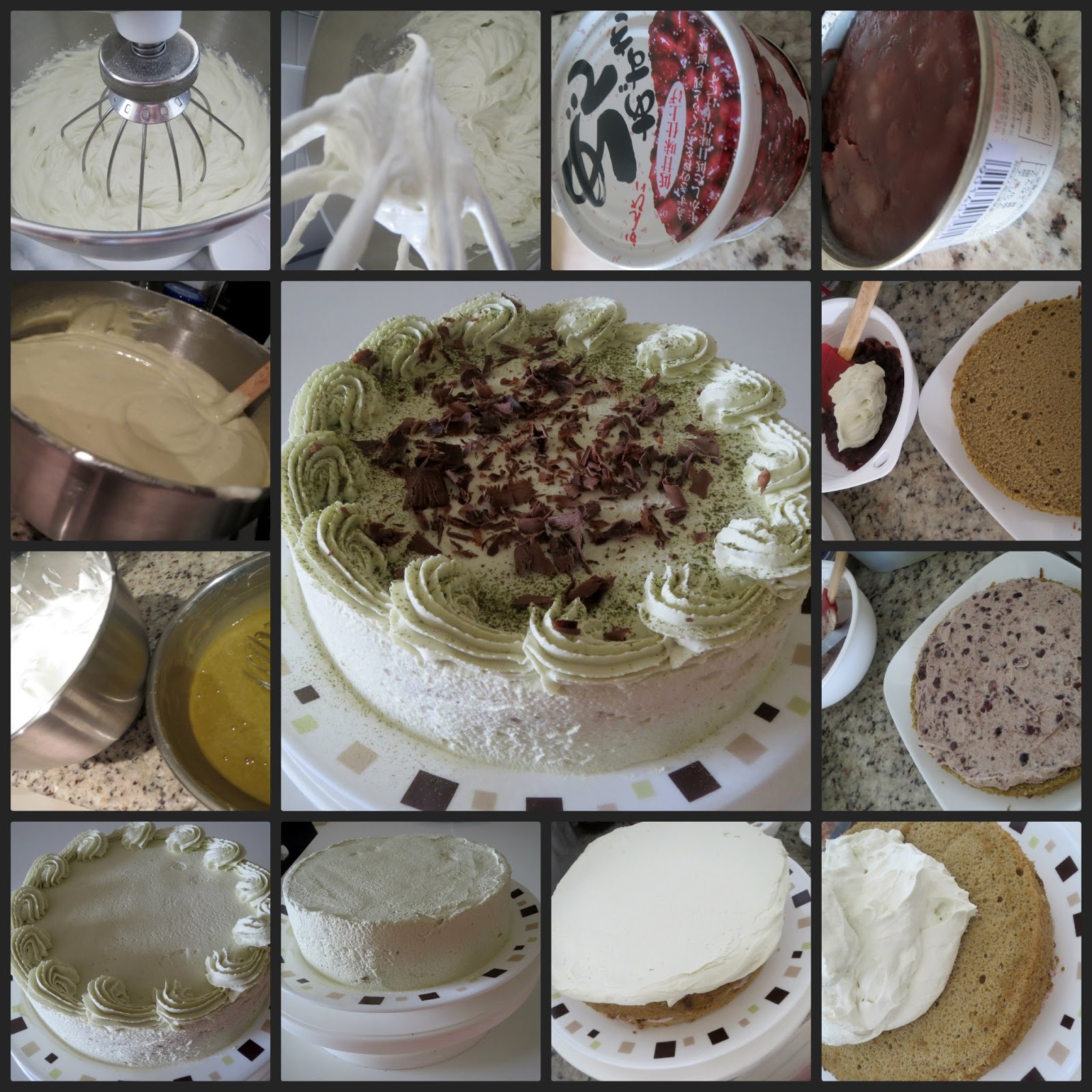 My Sweet Ledger Green Tea Chiffon Cake with Azuki Bean