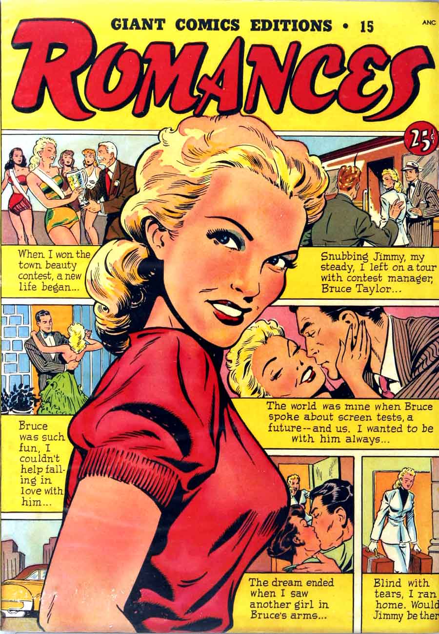 Matt Baker golden age st john romance 1950s comic book cover - Romances / Giant Comics Editions #15