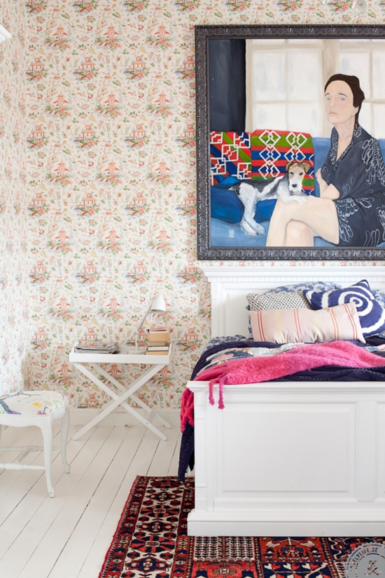A house in Sweden decorated with bold patterns and color combinations via @lovelylifese