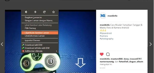 Download Foto dan Video di Instagram lewat PC