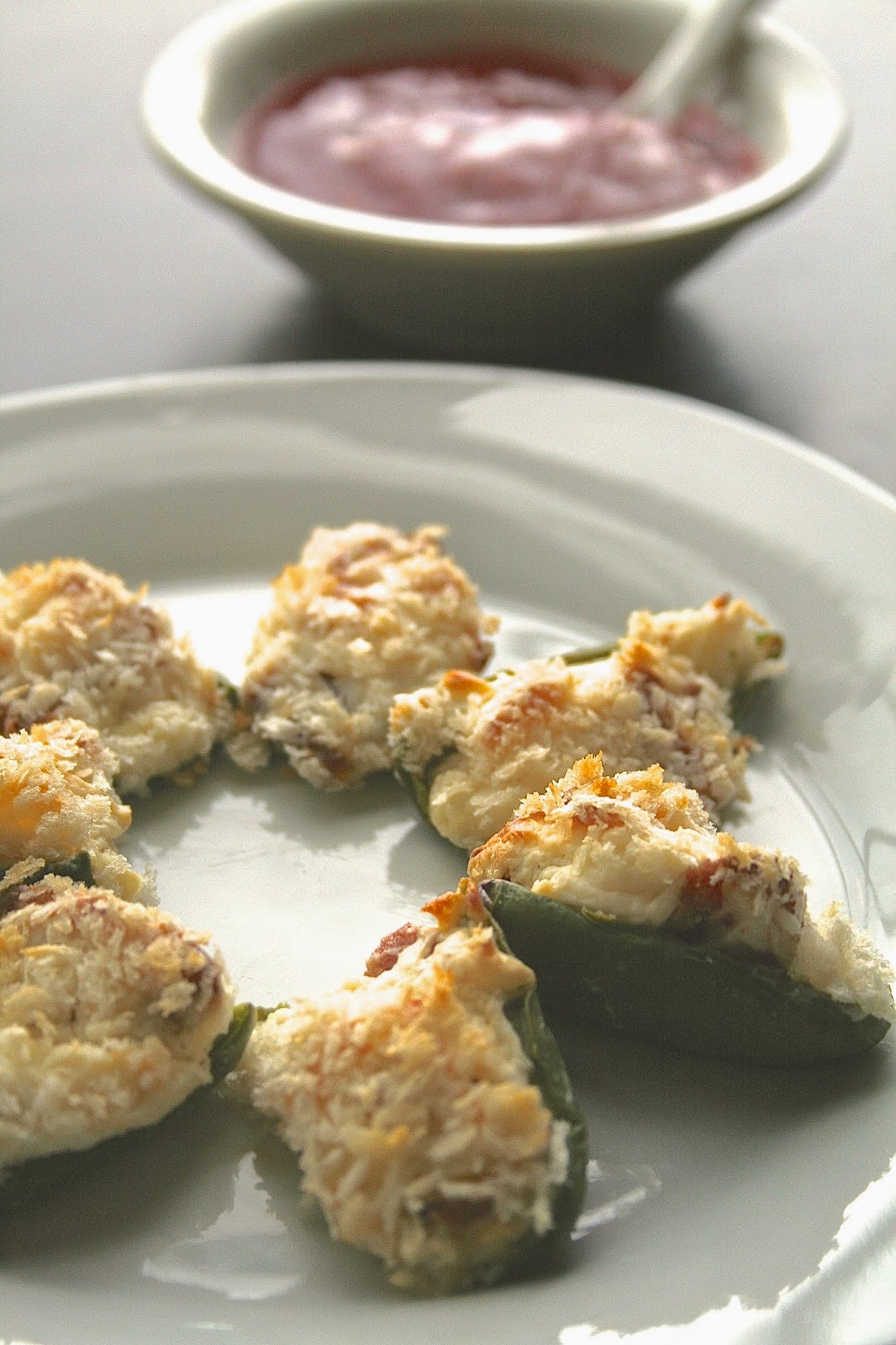 Oregon Transplant Baked Jalapeño Poppers with Raspberry Dipping Sauce