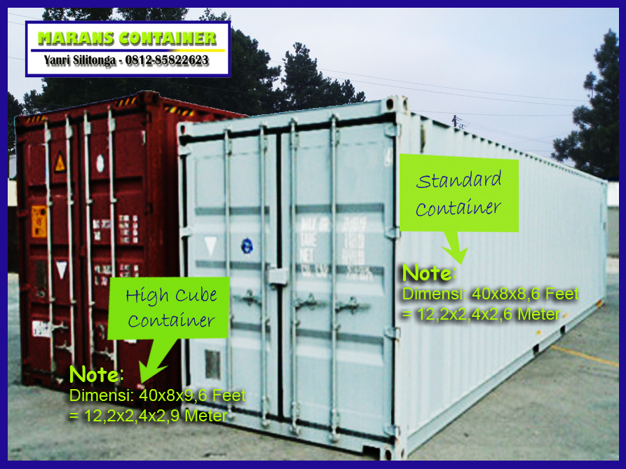 MARANS, JUAL dan SEWA KONTAINER BEKAS Kontainer High Cube atau High