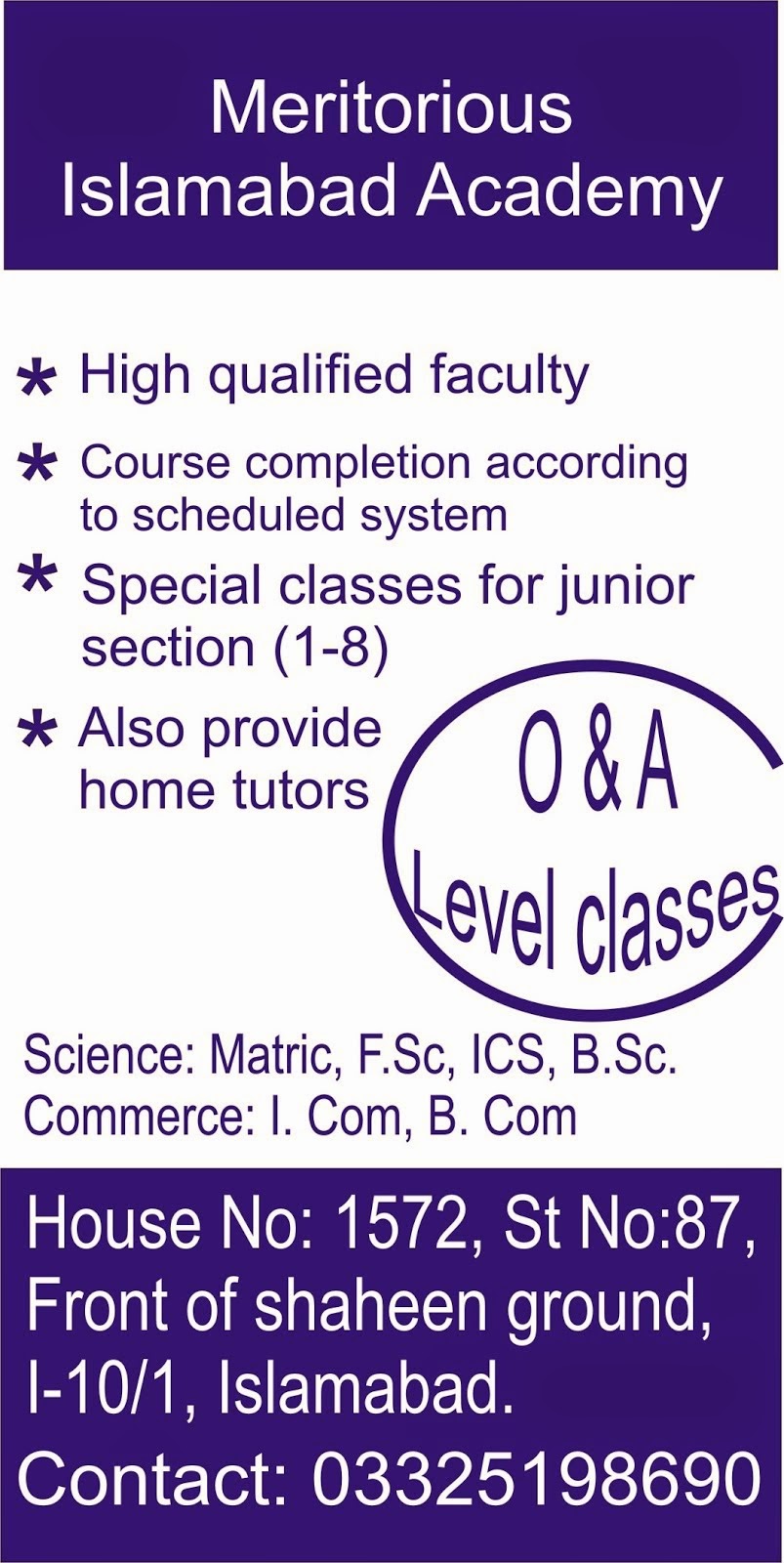 Meritorious Islamabad academy