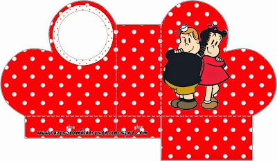 La Pequeña Lulú: Cajas para Fiestas para Imprimir Gratis. Caja abierta en forma de corazón de La Pequeña Lulú.