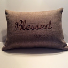 BLESSED - tan linen (also available in light grey linen w/ivory lettering)