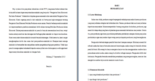 Contoh Makalah Pengantar Ilmu Ekonomi