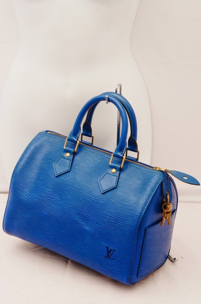 Passion 4 Designer Bags: Louis Vuitton - (Pre-Loved) Speedy 25 Blue Epi Purse Bag