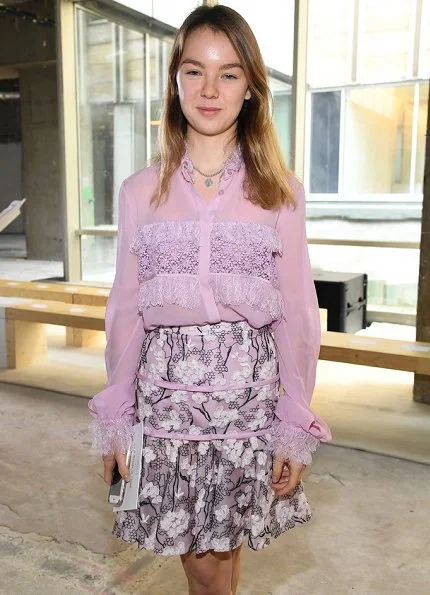 Princess Alexandra who is the little daughter of Princess Caroline visited Giambattista Valli Spring/Summer 2018 fashion show