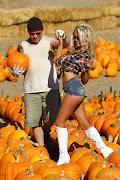 . old wife Courtney Stodden pick pumpkins on this otherwise beautiful day.