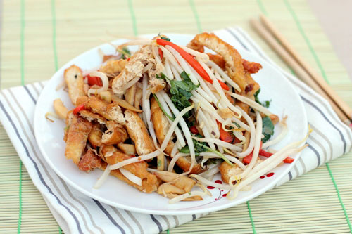 Món đậu phụ xào giá đỗ Món đậu phụ xào giá đỗ