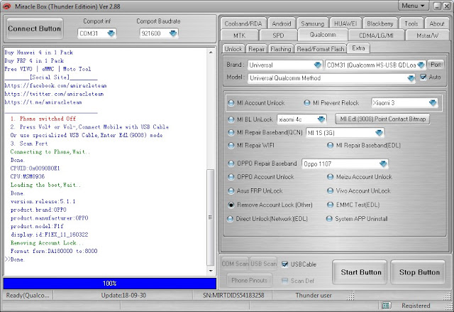 Oppo F1f Frp Lock Remove Done By Miracle Box V2 88