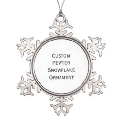 Custom Pewter Snowflake Photo Christmas Ornament