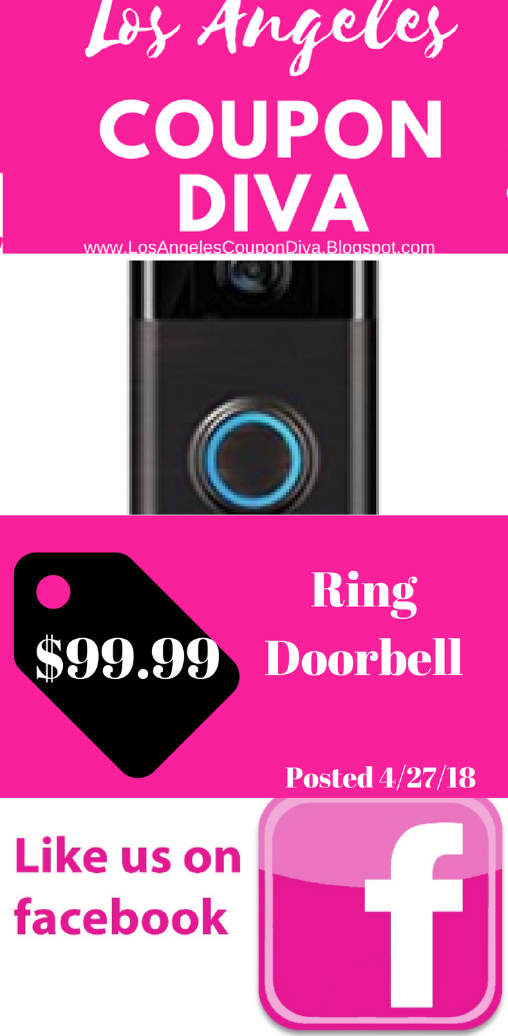 Los Angeles Coupon Diva Ring Wifi doorbell 99.99 Amazon Deal