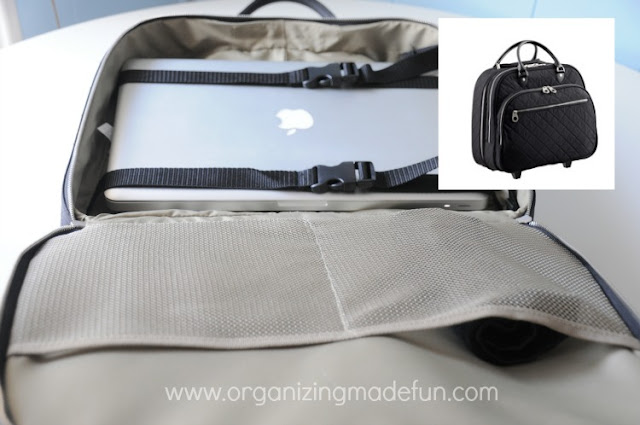 A rolling carry on to get you through the trek across the airport | OrganizingMadeFun.com