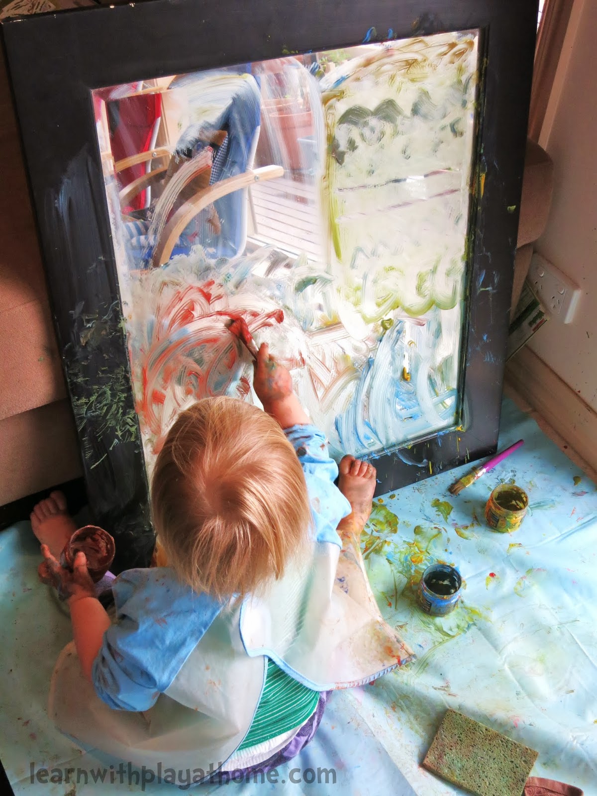 Learn with Play at Home Exploring Paint on a Mirror